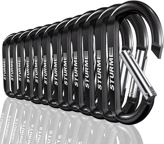 STURME 12pcs Carabiner Clip 3" Small Durable Carabiner Keychain Carabeaner Hooks-StrideForce Fitness