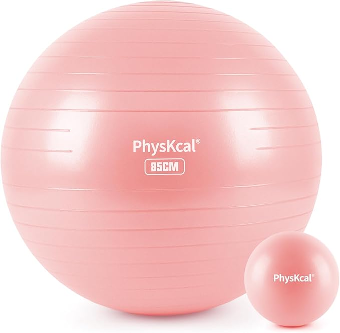 Yoga Ball for Exercise, Pilates Set, 4 Sizes Fitness Ball for Workout, Birthing, Pregnancy, Physical Therapy- Pump Included-StrideForce Fitness