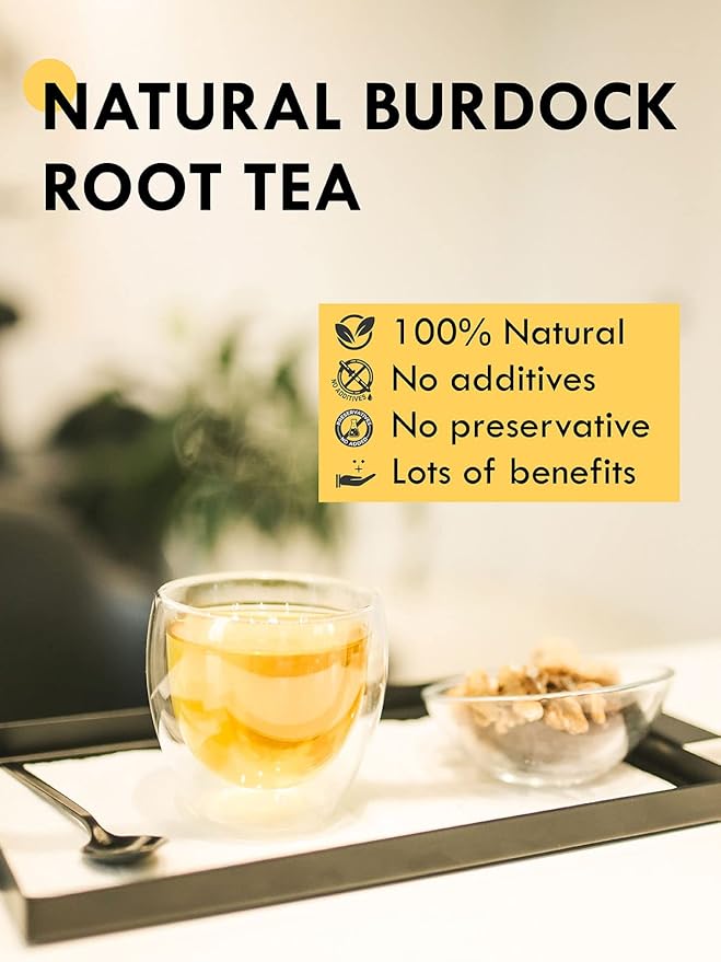 TeeLux Burdock Root Tea Bags, Pure Natural Burdock Root, Caffeine Free, Premium Herbal Tea, 50 Tea Bags