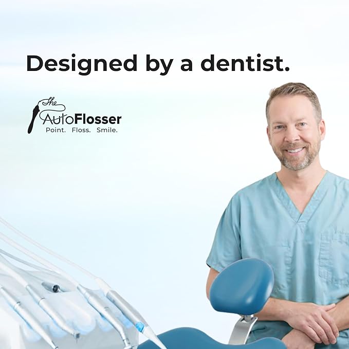 Threader Dental Floss Handle Kit - Dentist Designed Manual Flosser with Ergonomic Handle for Implants, Bridges, Braces & Bonded Retainers - Starter Kit with Stiff & Thin Glide Floss