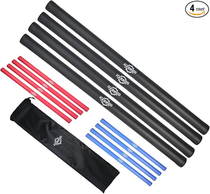 Kali Sticks Martial Arts Foam Padded Escrima Sticks for Safe Practice Training and Sparring with Carry Bag Case - 4 Packs-StrideForce Fitness