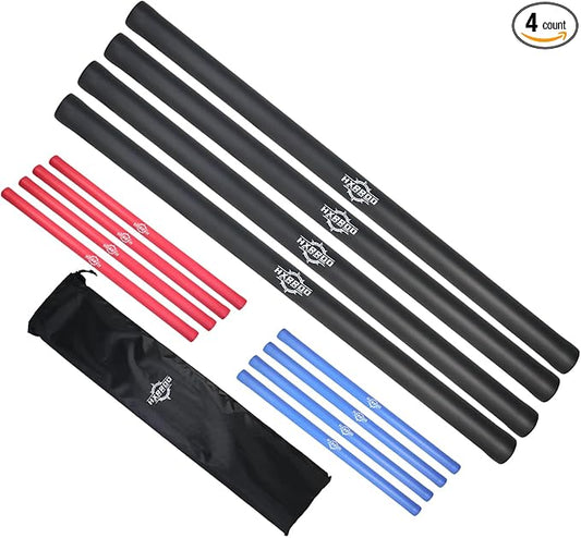 Kali Sticks Martial Arts Foam Padded Escrima Sticks for Safe Practice Training and Sparring with Carry Bag Case - 4 Packs-StrideForce Fitness