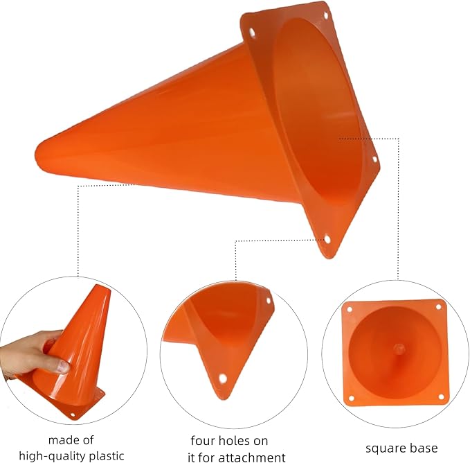 24 Pcs 7 Inch Plastic Traffic Cones, Basketball Football Drills, Skating, Sport Training Agility Markers, Indoor Outdoor Games, Multicolor-StrideForce Fitness