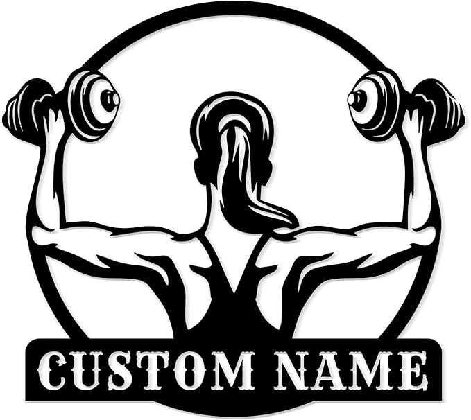 Customized Metal Gym Name Sign, Personalized Sports Room Wall Art,Metal Gym Sign,Unique Fitness Wall Sign, Gym Lovers Unique Gift, Gym Wall Art,Training Center Sign (Style-16)-StrideForce Fitness