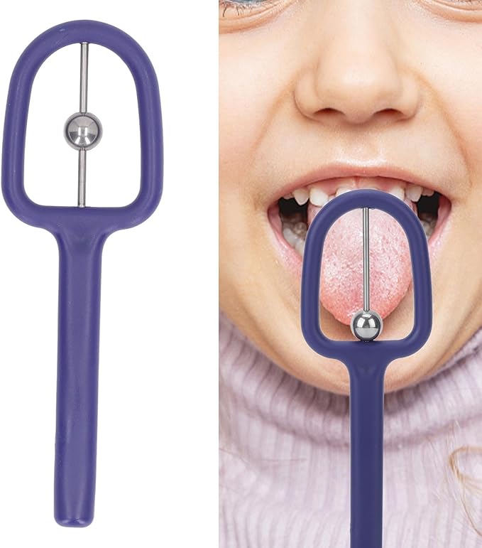 Tongue Exerciser, Tongue Tip Exerciser, Tongue Thrust Corrector Myofunctional Therapy Tools Improve Flexibility Oral Muscle Training Tool for Home Use (Blue)