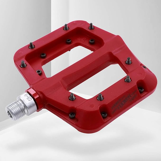 FOOKER MTB Pedals Mountain Bike Pedals 3 Bearing Non-Slip Lightweight Nylon Fiber Bicycle Platform Pedals for BMX MTB 9/16"-StrideForce Fitness