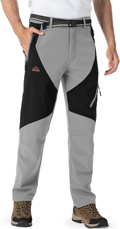 YSENTO Men's Fleece Lined Ski Snow Pants Winter Waterproof Softshell Insulated Hiking Cargo Pants-StrideForce Fitness
