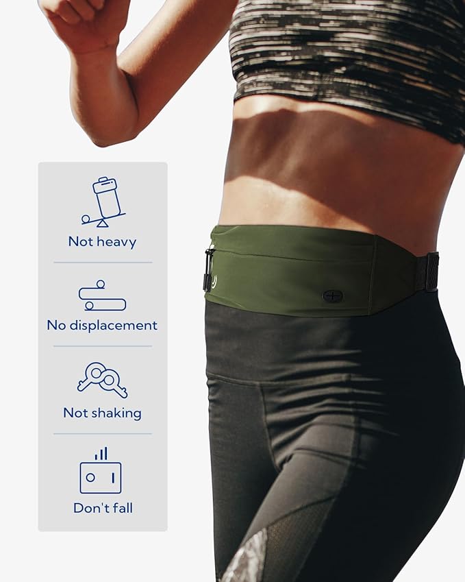 WATERFLY Running Belt Fanny Pack: Runner Marathon Jogging Waist Pack Sport Workout Exercise Fitness Phone Holder Belt for Men Women Jogger Slim Waistband-StrideForce Fitness