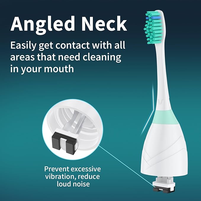 Replacement Heads for Philips Sonicare, Toothbrush Replacement Head Compatible with Phillips Sonicare E-Series Screw-on Handles for Essence, Advance, Elite, CleanCare, Extreme, 6 Pack