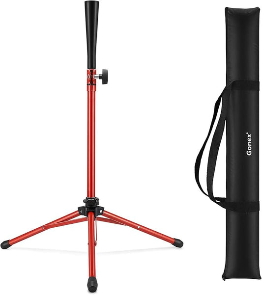 Gonex Baseball Softball Practice Hitting Batting Tripod Stand Rubber Tee Collapsible Portable with Carrying Bag-StrideForce Fitness
