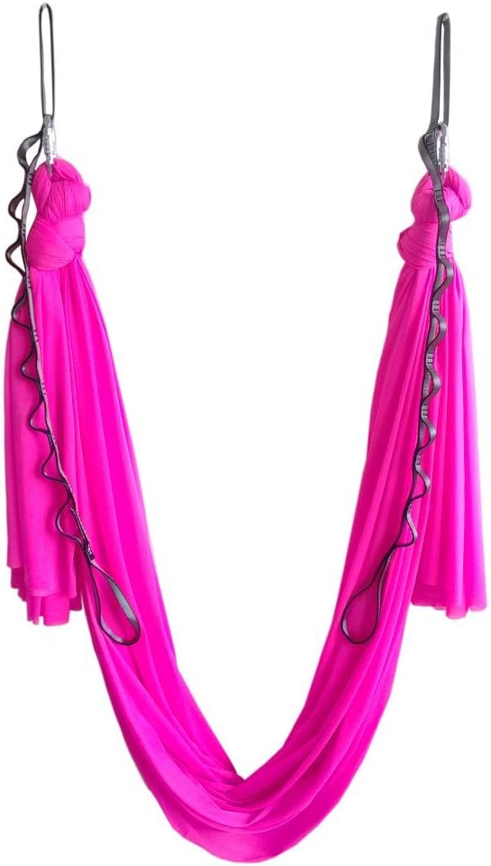 Aerial Yoga Hammock 5.5 Yards Yoga Swing Pilates Silk Home Gym Fitness Include hardware,Daisy Chain, Pose Guide-StrideForce Fitness