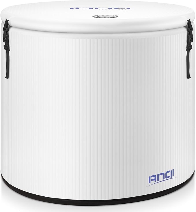 XL Cold Plunge Tub for Athletes, Compatible with Water Chiller, 134-Gallon Inflatable Ice BathTub with Insulated Lid, Thermometer, Pro Grade Cold Plunge Ice Pod for Outdoor & Indoor Cold Water Therapy-StrideForce Fitness