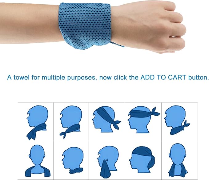 Cooling Towels 40 Pack 40"x 12", 160gsm Bulk Cool Towels, Soft Breathable, Super Absorbent, Quick Cold Towel, for Bowling, Yoga, Travel, Camping, Golf, Football, Hiking, Outdoor Work-StrideForce Fitness