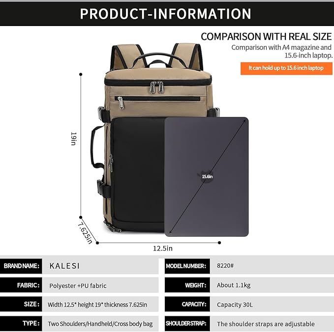 Kalesi Gym Duffle Bag Backpack 4-Way Waterproof with Shoes Compartment for travel Sport Hiking laptop-StrideForce Fitness