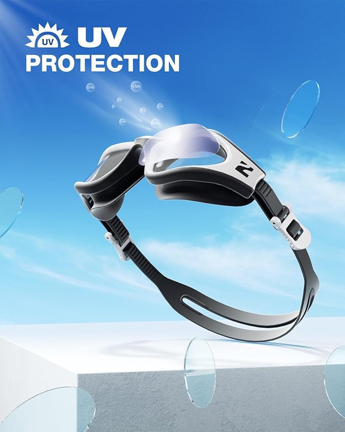 ZIONOR G1 Lite Swim Goggles with Swim Cap Comfortable Anti-fog Swimming Goggles Cap Set for Adult Men Women-StrideForce Fitness