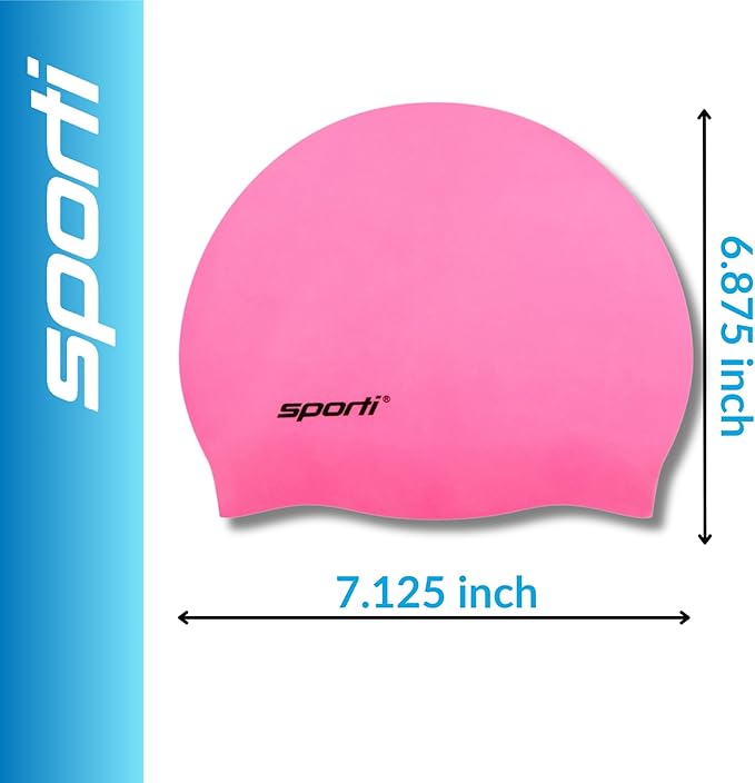 Sporti Silicone Swim Cap for Kids, Unisex Youth Swimming Cap, Protection Bathing Caps for Your Children, Aged 2-10-StrideForce Fitness