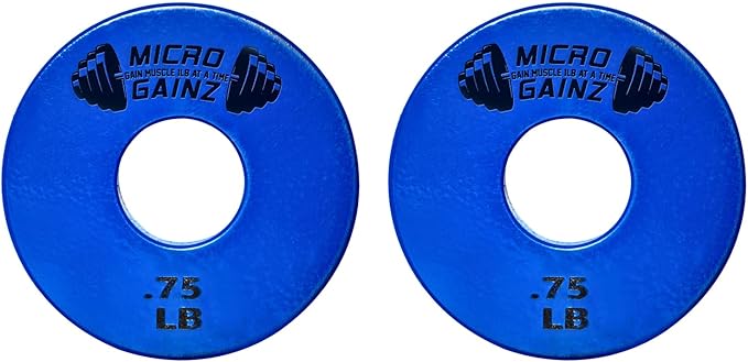 Micro Gainz Standard 1-Inch Center Hole Fractional 2 Pcs Color Weight Plates, Choose (.25LB-1LB) Designed for Standard 1-Inch Dumbbell & Barbell for Strength Training, Made in USA-StrideForce Fitness