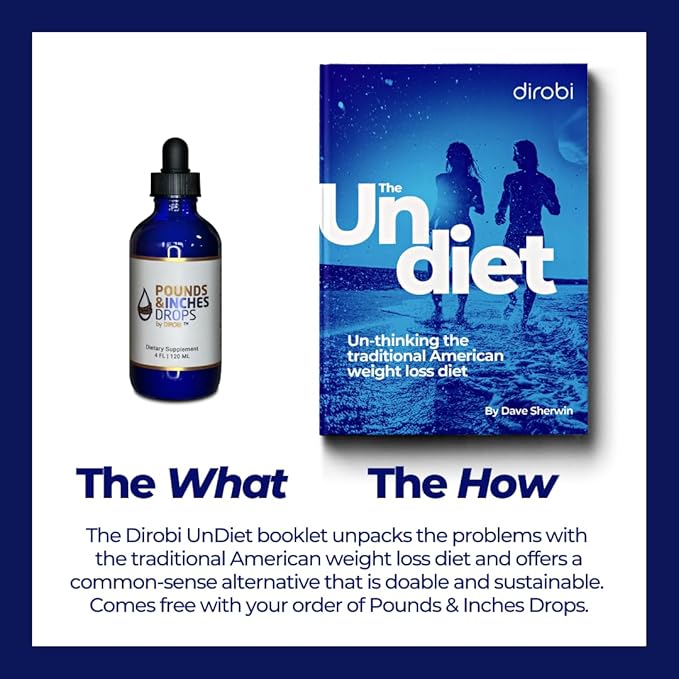 Dirobi Pounds and Inches Weight Management Drops, Liquid Supplement for Women and Men, Diet-Pill Alternative with Delicious Blueberry Flavor, 2 Oz. Bottle-StrideForce Fitness