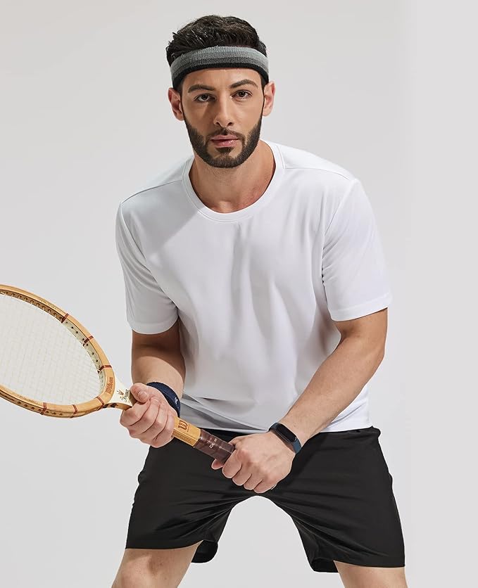 MIER Men's Quick Dry Workout Shirts Moisture Wicking Running Athletic Performance T-Shirts Recycled Polyester Top Tee-StrideForce Fitness