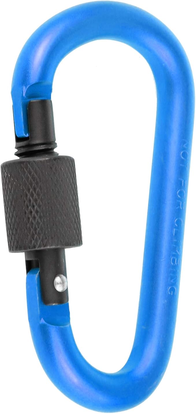 10 Pack Aluminum D Ring Key Rings Hiking Clips Locking Carabiner for Hiking Camping Fishing and Outdoor Use，Clips with Screw Gate Multicolored-StrideForce Fitness