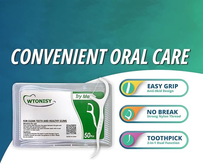 Unflavored Floss Picks, Thin Thread Eco Friendly Toothpick Stick Soft On Gum & Teeth, 150 Count Plastic Free Tooth Flosser for Adults & Kids,for Family, Hotel, Restaurant, car,Travel use