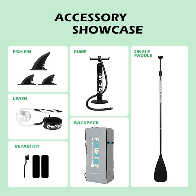 FunWater Inflatable Ultra-Light Stand Up Paddle Board for All Skill Levels with Premium SUP Paddleboard Accessories,Non-Slip Comfort Deck for Youth & Adults-StrideForce Fitness