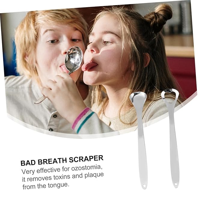 1set Stainless Steel Tongue Scraper for Oral Care Ergonomic Design for Comfortable Grip to Combat Bad Breath and Halitosis Easy to Clean and Travel Friendly