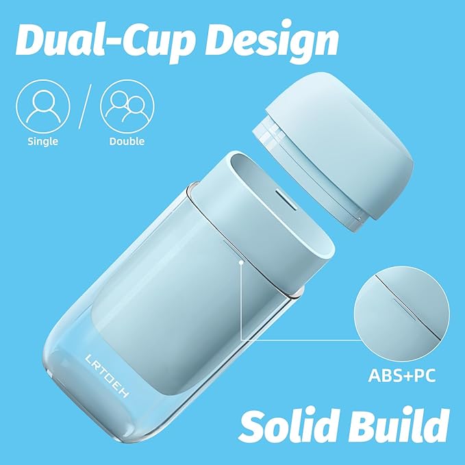 Travel Toothbrush Case, Mini Wash Cup with Foldable Toothbrush, Portable Rinse Cups with Cover, Compact Size Toothbrushes Holder for Camping, Business, Gym, Hiking(Blue)