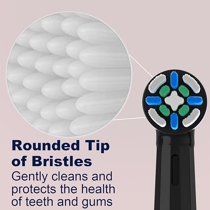 Toothbrush Heads Compatible with Oral b IO, Replacement Heads Compatible with Oral b IO 2/3/4/5/6/7/8/9/10/Deep Clean Series Electric Toothbrush (8 Black/White)