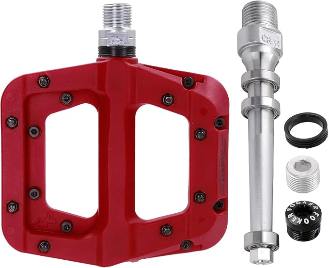 FOOKER MTB Pedals Mountain Bike Pedals 3 Bearing Non-Slip Lightweight Nylon Fiber Bicycle Platform Pedals for BMX MTB 9/16"-StrideForce Fitness