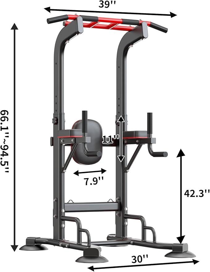 sogesfurniture Adjustable Dip Station & Pull Up Bar – Heavy Duty Calisthenics Workout Equipment for Home Gym, Multi-Function Fitness Training with Push Up Handles, Dips, Pull Ups & Push Ups-StrideForce Fitness