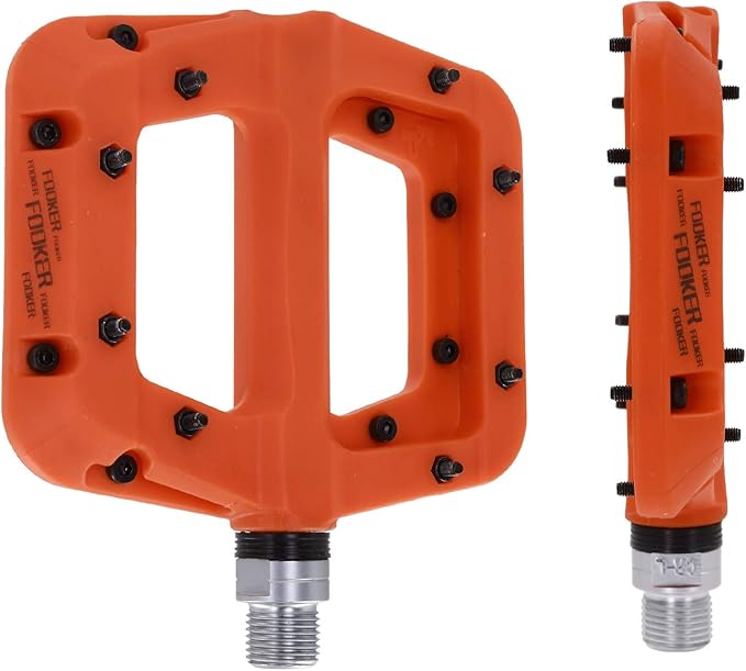 FOOKER MTB Pedals Mountain Bike Pedals 3 Bearing Non-Slip Lightweight Nylon Fiber Bicycle Platform Pedals for BMX MTB 9/16"-StrideForce Fitness