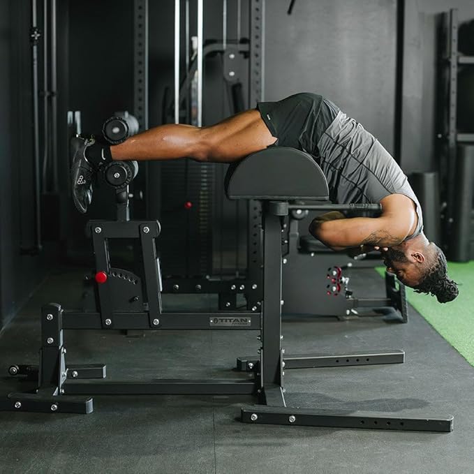 Titan Fitness Glute and Ham Developer, Adjustable GHD Machine, Comfortable Padding, Durable Steel Build, Workout Equipment for Commercial and Home Gym-StrideForce Fitness