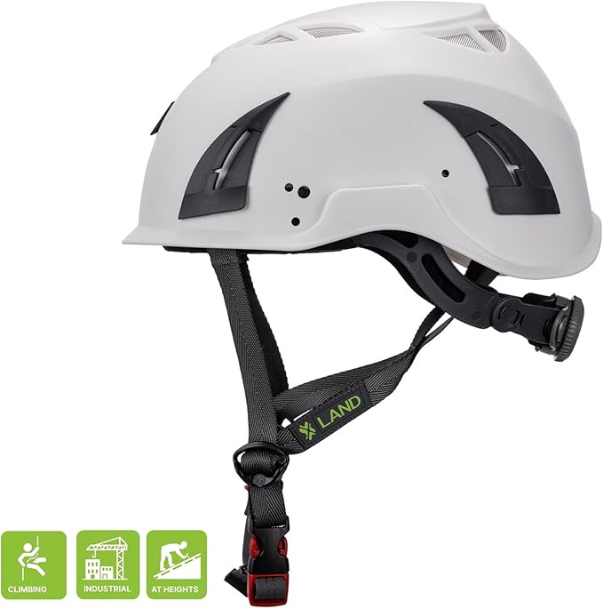 Land Helmets ClimbPro Safety Helmet for Rock Climbing – Lightweight & Durable Hard Shell with Adjustable Chin Strap and Accessory Slots – Ideal for Indoor & Outdoor Adventure-StrideForce Fitness
