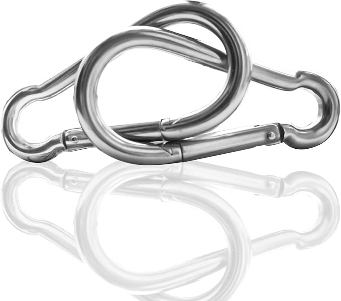 10Pack 5.5 Inch Spring Snap Hooks, Heavy Duty Carabiner Clips for Swing, 12MM 1/2” Quick Chain Link Buckle Clip Keychain Carabiners for Hammock Fitness Gym Boating-1350lbs Capacity-StrideForce Fitness