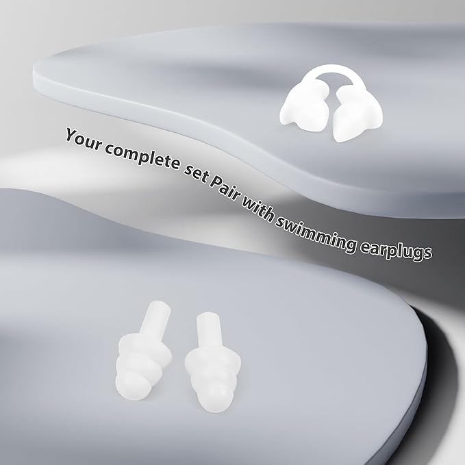 Nose Plugs for Swimming for Kids(Age 4-7),Painless Nose Clip for Swimming, Ensure Comfort and Safety in The Water (White, Small)-StrideForce Fitness