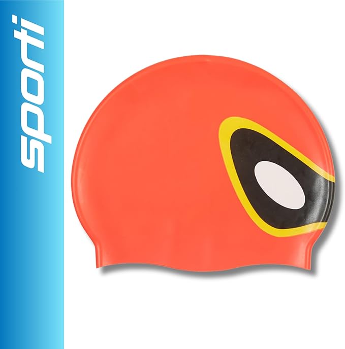 Sporti Silicone Swim Cap for Kids, Unisex Youth Swimming Cap, Protection Bathing Caps for Your Children, Aged 2-10-StrideForce Fitness
