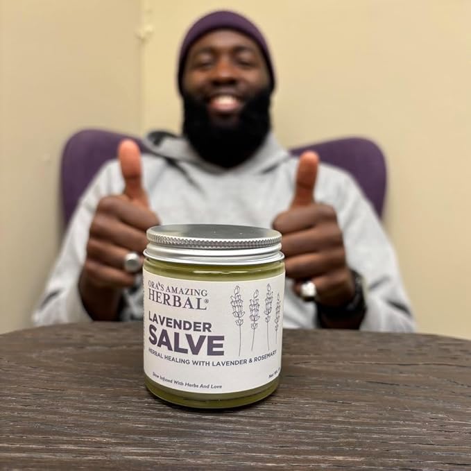Ora's Amazing Herbal, Lavender Salve Balm, Drawing Salve with Lavender Essential Oil, Natural Skin Moisturizers, Repair Ointment for Irritated Skin, Aromatherapy for Relaxation Massage 4 oz-StrideForce Fitness
