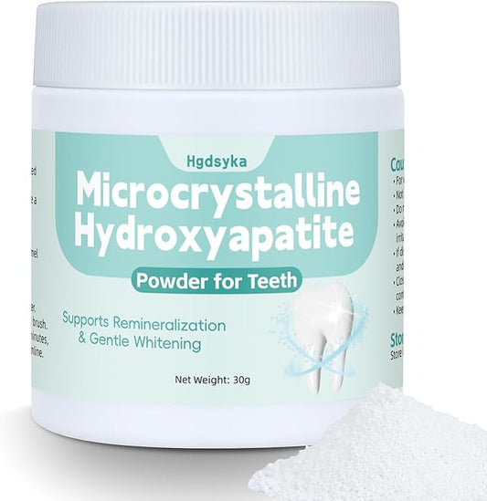 Microcrystalline Hydroxyapatite Powder for Teeth, MCHA Tooth Powder Additive for Daily Dental Care, Supports Enamel Care & Gentle Whitening, DIY Fine Tooth Powder Additive for Daily Brushing 30g