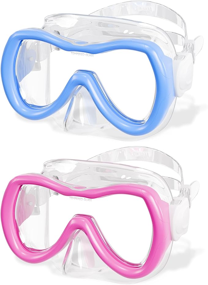 Aegend Kids Swim Mask Goggles, Tempered Glass 180° HD Wide View with Nose Cover-StrideForce Fitness