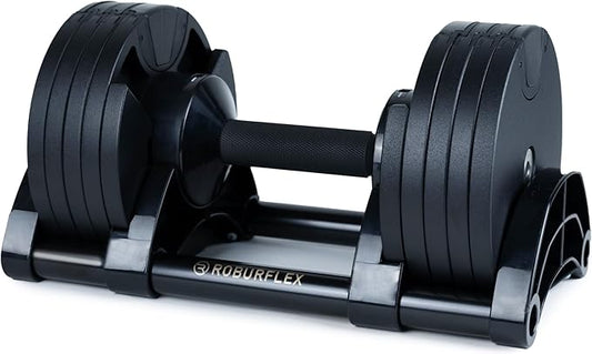 Adjustable Dumbbell (Single) by ROBURFLEX for Workout Strength Training Fitness Home Gym-StrideForce Fitness