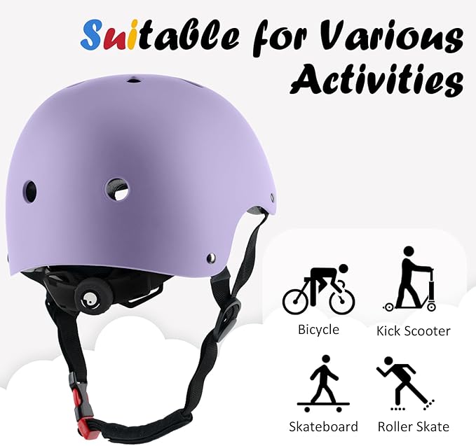 Kids Bike Helmet, Adjustable and Multi-Sport, from Toddler to Youth, 3 Sizes-StrideForce Fitness