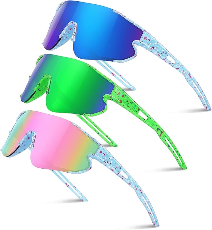 Kids Baseball Sunglasses for Boys Girls Youth Softball Cycling Sports Sunglasses UV400 Protection Age 5-12-StrideForce Fitness