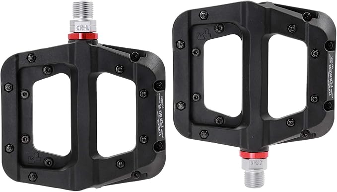 FOOKER MTB Pedals Mountain Bike Pedals 3 Bearing Non-Slip Lightweight Nylon Fiber Bicycle Platform Pedals for BMX MTB 9/16"-StrideForce Fitness