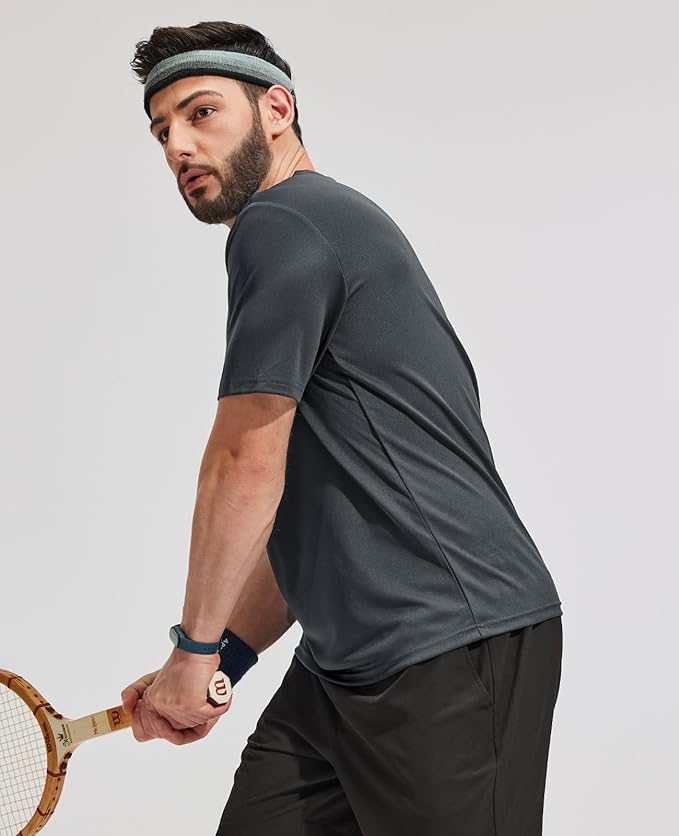 MIER Men's Quick Dry Workout Shirts Moisture Wicking Running Athletic Performance T-Shirts Recycled Polyester Top Tee-StrideForce Fitness