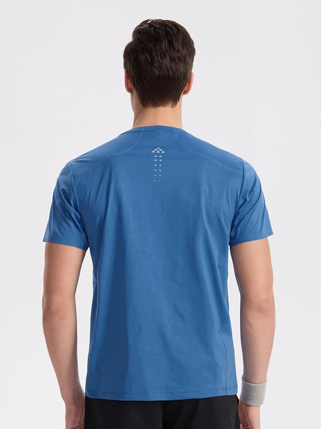 Mens Seamless Workout T-Shirts Lightweight Moisture Wicking Running Hiking Camping Tennis Pickleball Shirts for Men-StrideForce Fitness