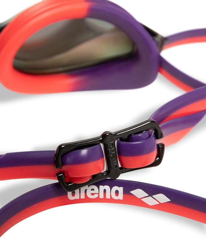 ARENA Unisex Python Racing Swim Goggles for Men and Women Anti-Fog No Leak Max Comfort Dual Strap, Mirror/Non-Mirror Lens-StrideForce Fitness