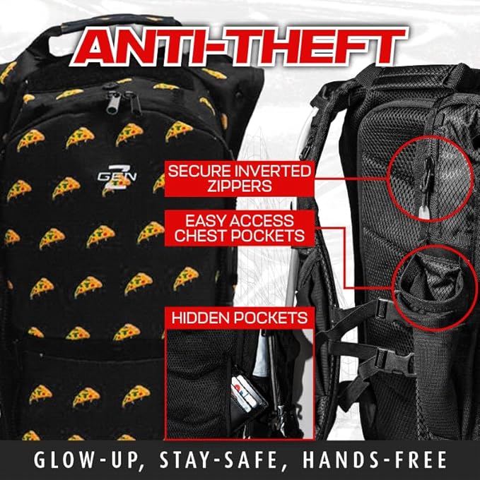 RaveRunner® Anti-Theft Hydration Backpack | Rave Hydration Pack, Festival Water Bag, Hydropack Rave, Hydration Pack EDC-StrideForce Fitness