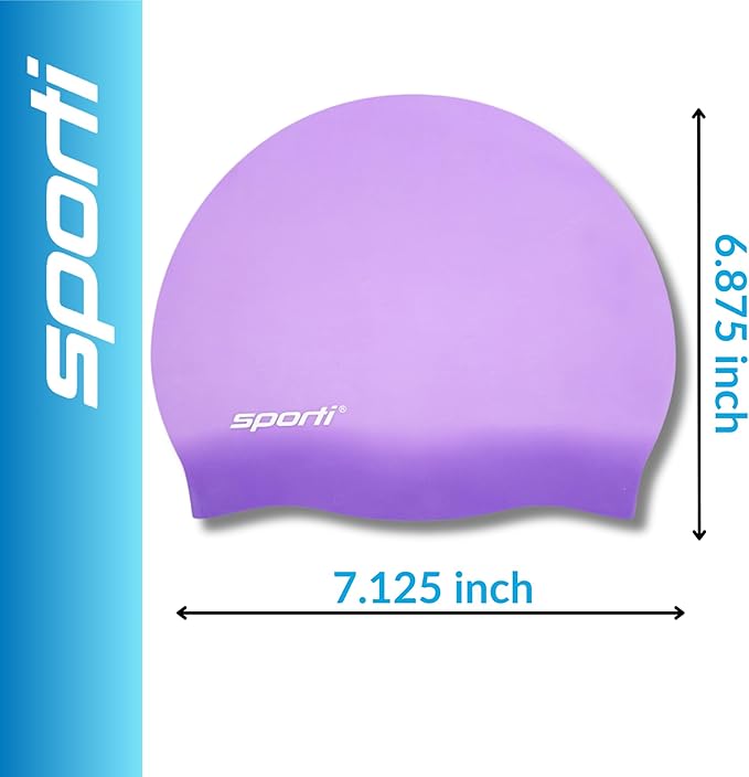 Sporti Silicone Swim Cap for Kids, Unisex Youth Swimming Cap, Protection Bathing Caps for Your Children, Aged 2-10-StrideForce Fitness