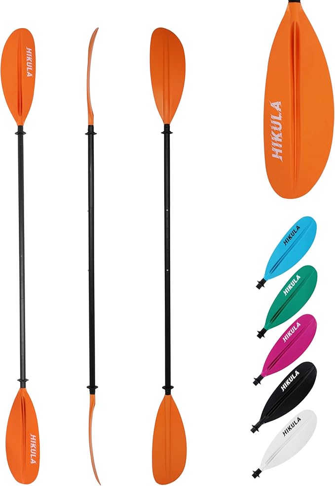 Kayak Paddle Aluminum Shaft Paddle with Nylon Blades, Floating Adjustable Kayaking Oars, 3 Piece, 220-240cm/86-94 Inches,Black/Rose/Teal/Black/Orange/Grey-StrideForce Fitness